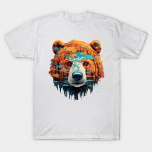 Grizzly Bear Animal Freedom World Wildlife Wonder Abstract T-Shirt